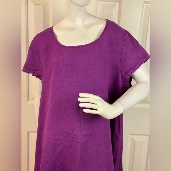 Bryn Walker Purple Light Linen High-Low Dress Size XL. C23 - Picture 15 of 16